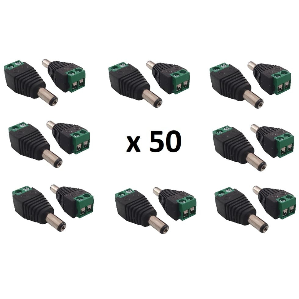 CONECTOR P4 BORNE MACHO - A9 KIT COM 50 UNIDADES, Kit 50 Conector Plug P4 Borne Macho Para Câmera Segurança