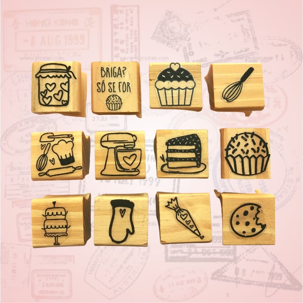 Carimbos CONFEITARIA para personalizar embalagens (papel, kraft, papelão, etc)