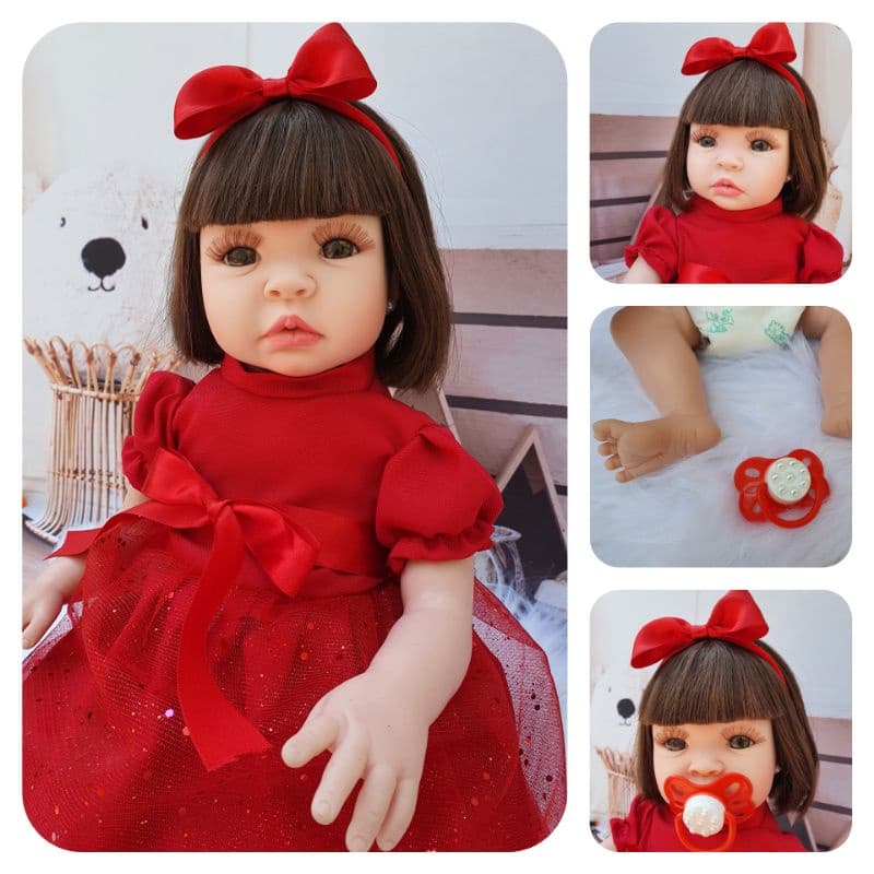 Boneca bebe Reborn completa corpo silicone Barata