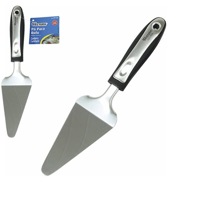 Espatula de Bolo de Inox cabo Preto 25CM
