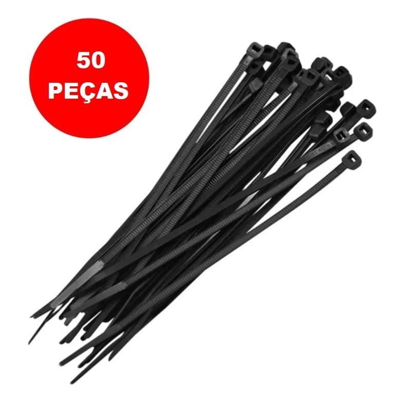 50 Cintas plásticas abraçadeira 10 cm