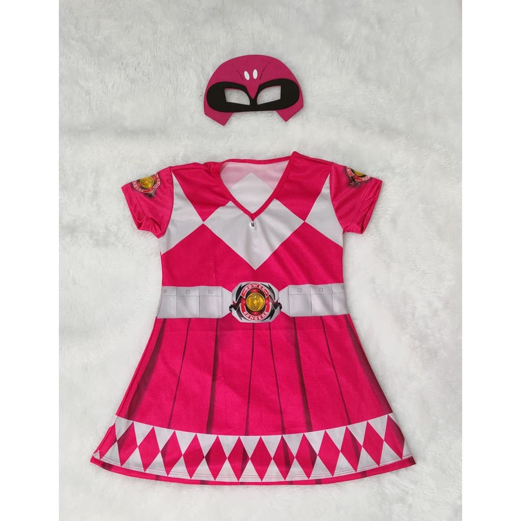 Fantasia Infantil Vestido Power Rangers Rosa