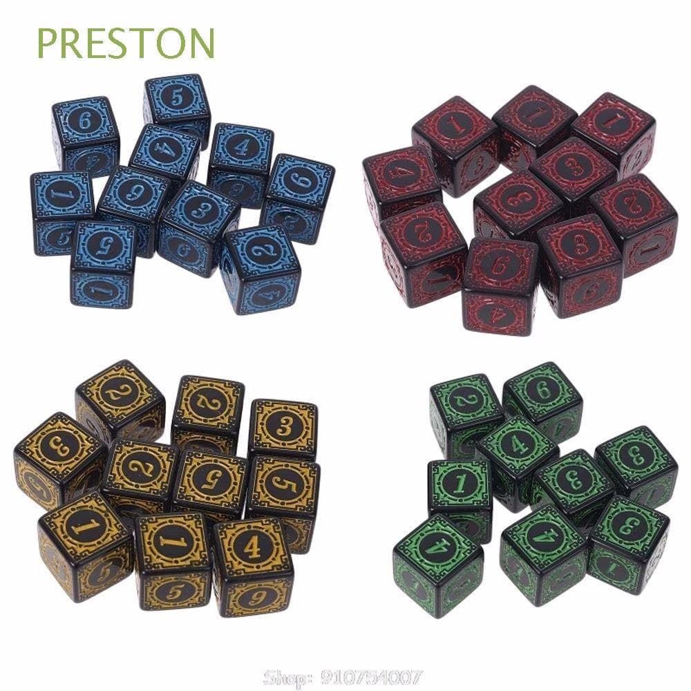 PRESTON D6 Brinquedo/Jogo De Jogos/Dados/Multicoloridos D6 10pçs