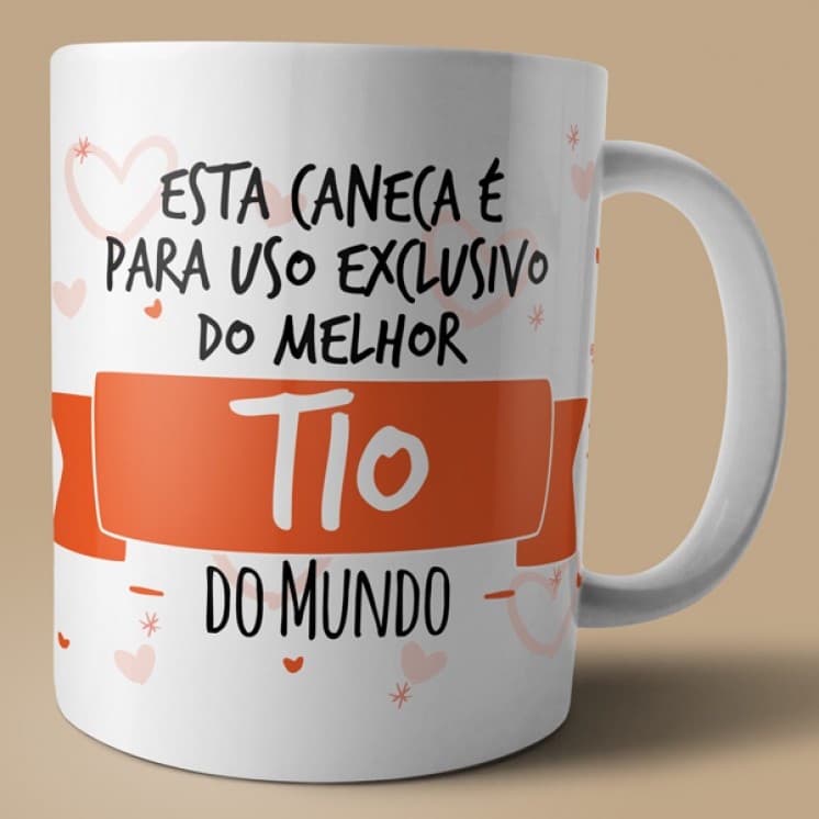 Caneca xícara de Porcelana Personalizada Uso Exclusivo Melhor Tio do Mundo