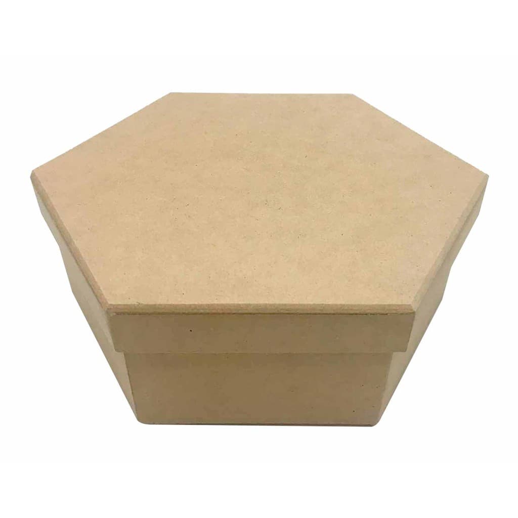 Caixa Sextavada MDF Com Tampa Solta M - 21x19x7 cm