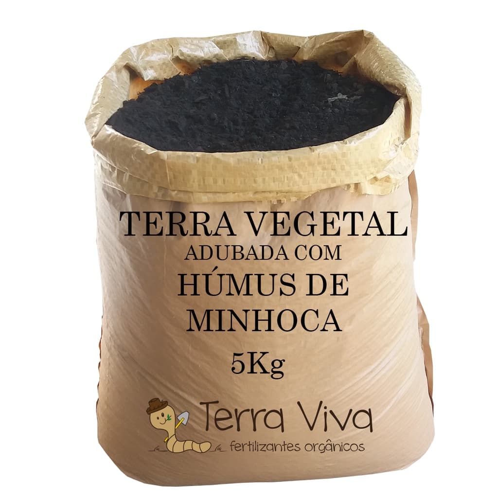 Terra Vegetal Adubada Com Húmus de Minhoca 5kg