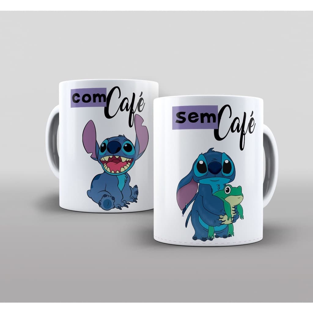 Caneca Personalizada Stitch - Com café, sem café - Disney
