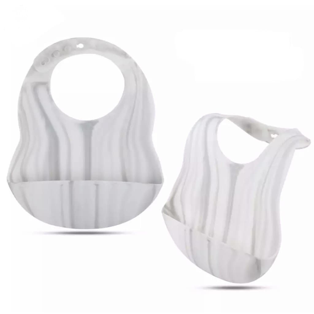 Babador de silicone com bolso para bebês