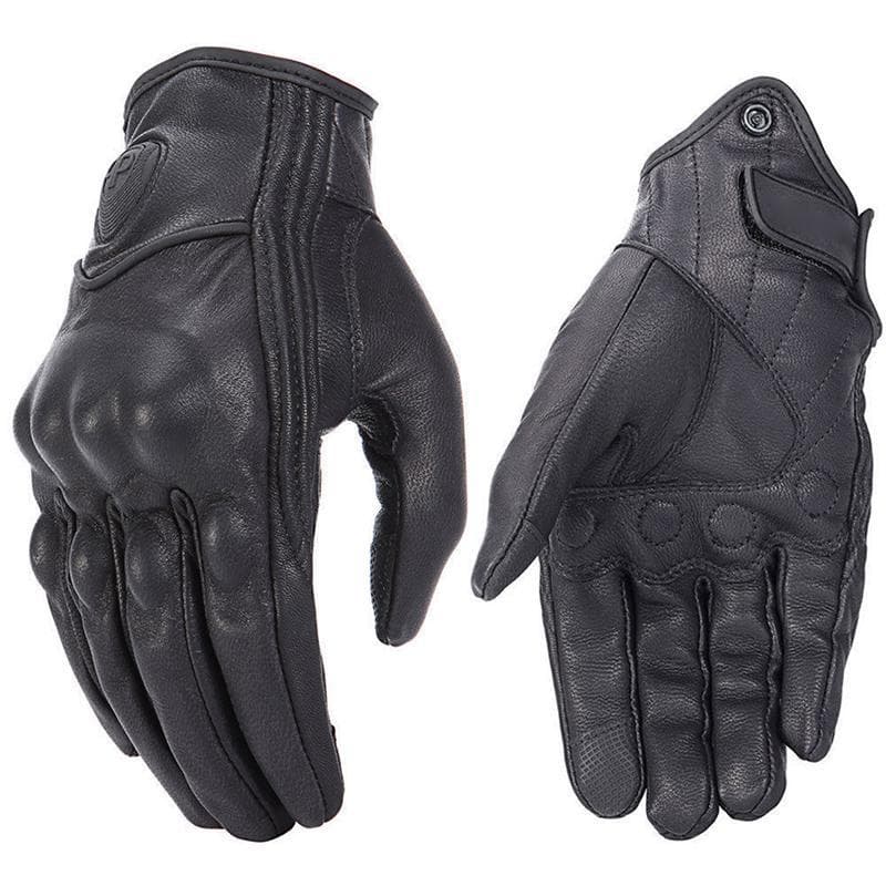 Ícone Retro Couro Real Luvas Da Motocicleta Moto À Prova Dwaterproof Água Motocross Unisex Quente Equitação