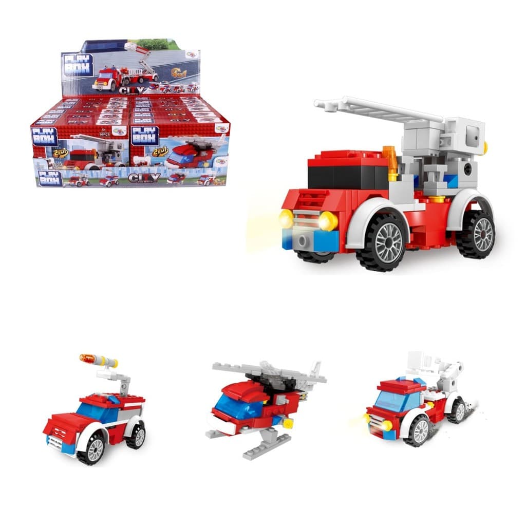 Blocos De Montar Play Box City Fire Rescue Wellkids
