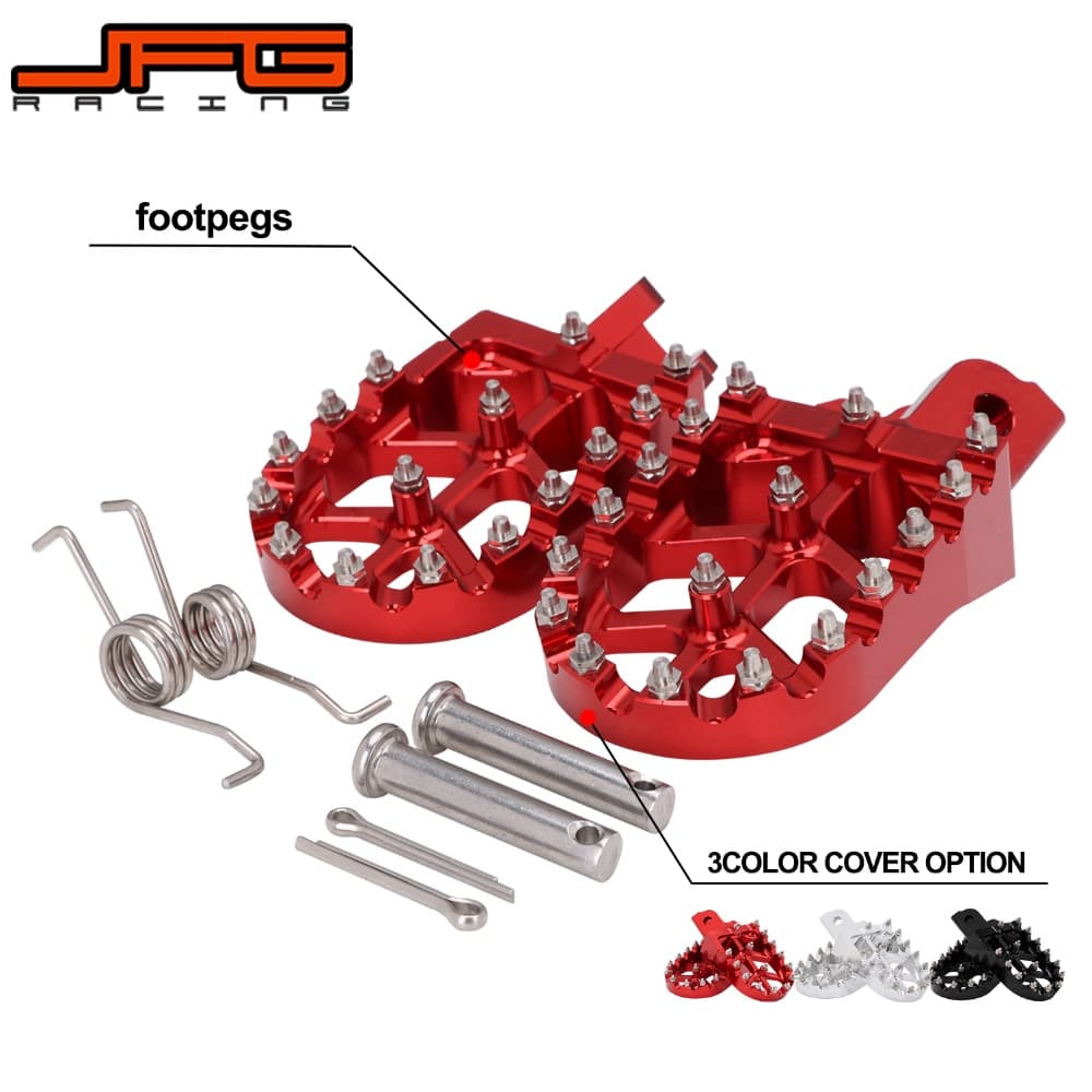 Pedaleiras Moto CRF110F CRF125F CNC Antiderrapante Pino em Ao Inox com Mola