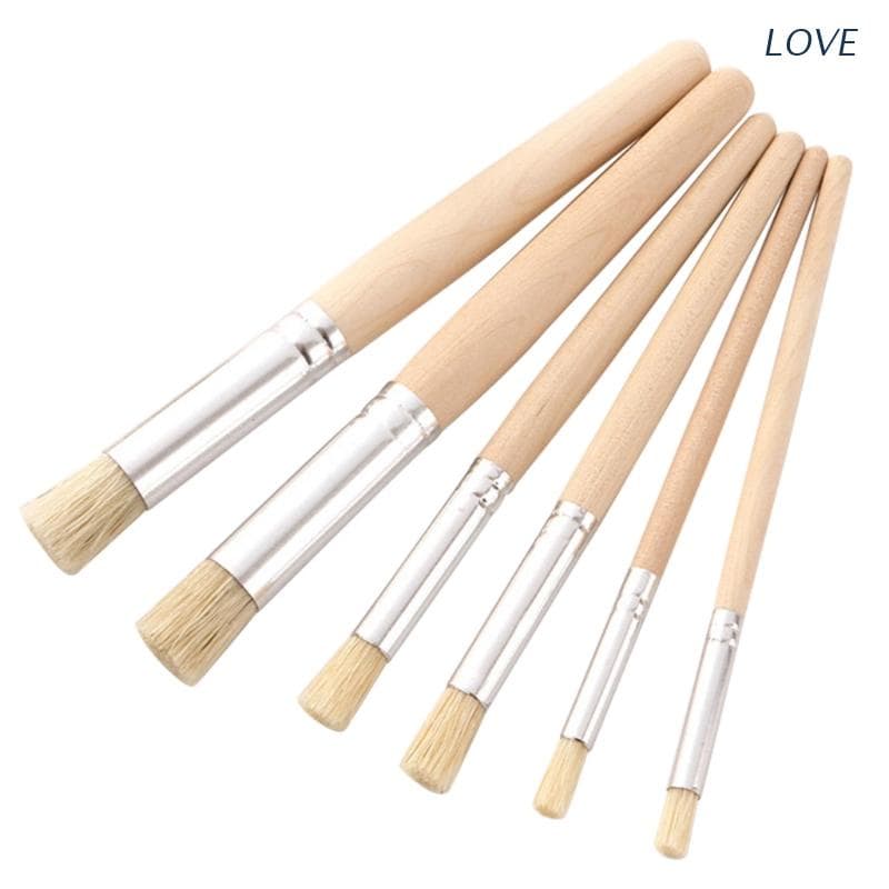 Love 6 Peças Conjunto Pincéis Pintura Artística / Escova Pintura Acrílica Anti-Escompamento Cerdas Brancas