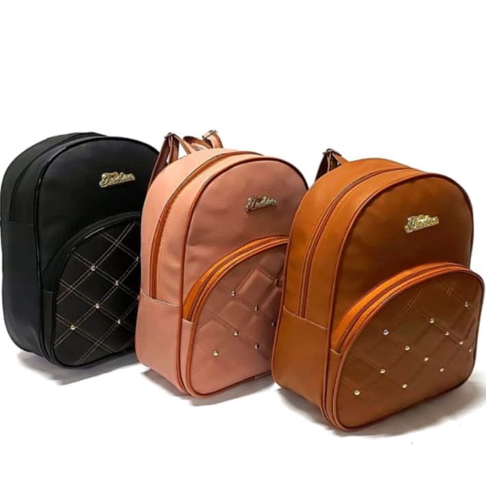 Kit 3 Bolsa Feminina Mochila Couro Sintético Atacado 355