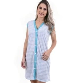 Camisola Regata Aberta Roupa de Dormir Pijama , Amamentação Gestante Pós Cirúrgica