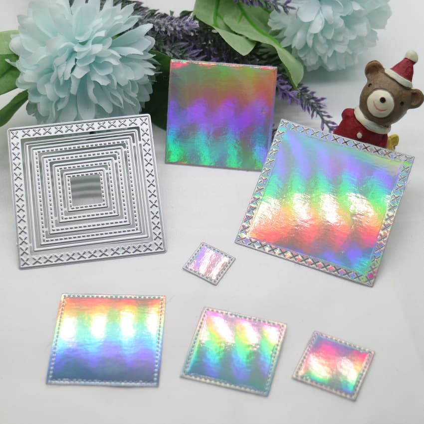 Moldura Quadrada Artesanal Corte De Metal Matrizes De Papel Em Relevo Stencil Scrapbooking Cartão De Boas Festas DIY Cortes Artesanais