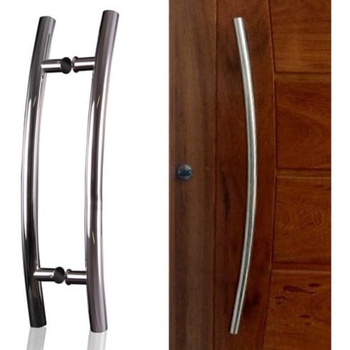 Puxador Redondo Curvo Aço Inox 60cm Portas Madeira / Vidro