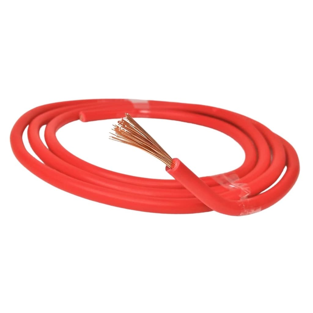 10 Metros Cabo Auto Vermelho 1 x 6,00mm Som Automotivo Alto Falante Instalação Carro Flexível Emborrachado 10m 6mm