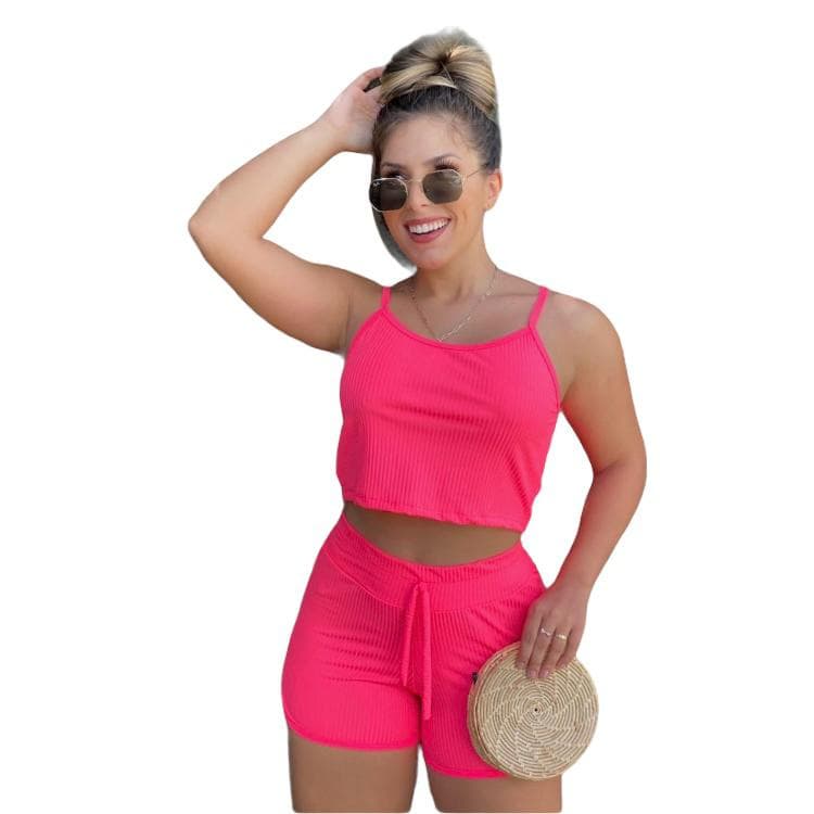 Conjunto Feminino Short Shortinho Curto Blusa Moda Praia