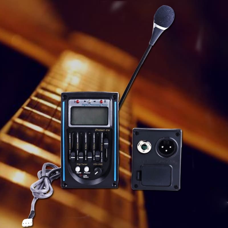 Lc-5 Equalizer / Equalizador / Pickup Com Micro Telefone Com 5 Bandas Para Violão Acústico