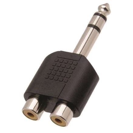Plug Adaptador 2 RCA Femea x P10 Estéreo 1,3 ou 5 Unidades Mxt