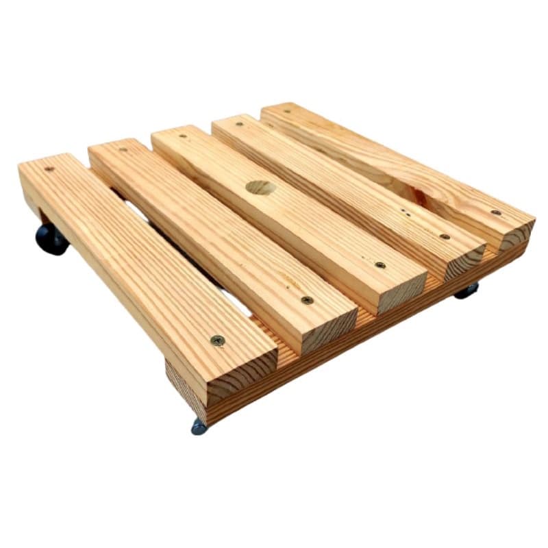 Suporte de Rodinhas para Vaso de Plantas Gás de Cozinha Madeira Decoração Jardim Resistente Botijão