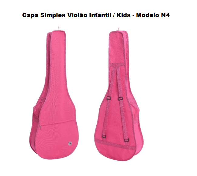 Capa Simples Nylon P/ Violao Infantil N4 - Cor De Rosa