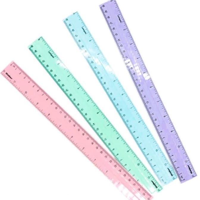 Régua Escolar Tom Pastel ACRINIL30 cm Papelaria Material Escolar  Régua 30 Cm Régua Tom Pastel e PRETA