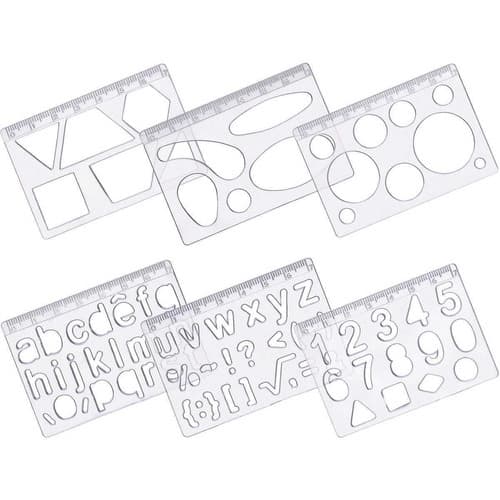 Regua Plasticas Kit Desenho Cristal .