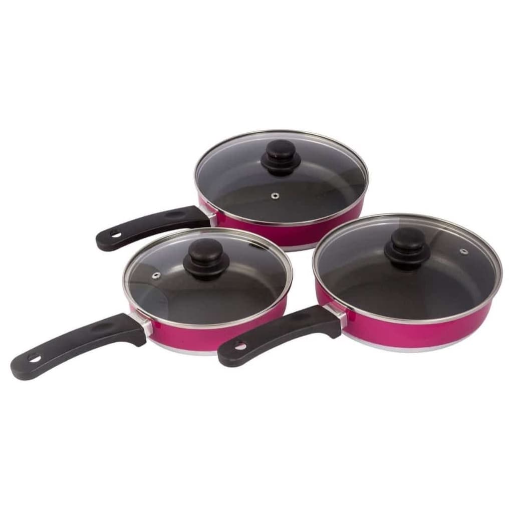 Conjunto Frigideira Antiaderente Com Tampa De Vidro Kit Jogo com 3 Peças Teflon 18/20/22cm .
