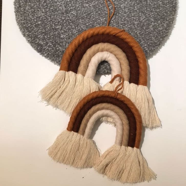 Algumas decorações de casa arco-íris tecidas à mão enfeites de quarto infantil nórdico