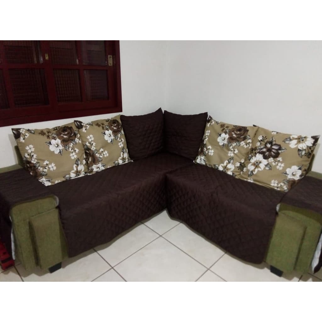 protetor de sofa de canto só assento mas 6 capas de almofadas(medidas diferente mandar foto do sofa)