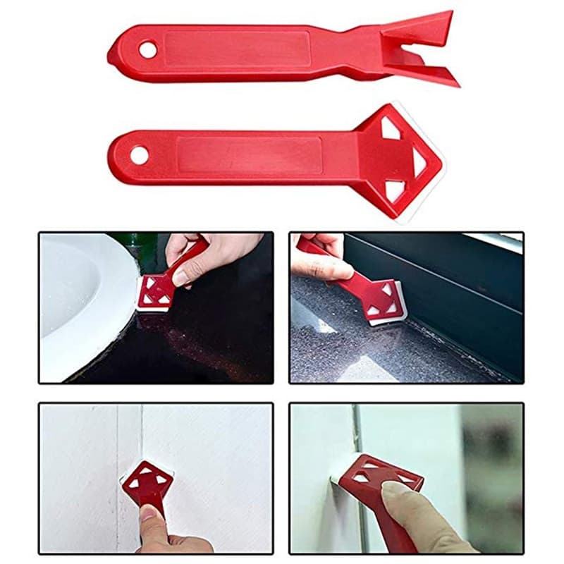 2 Pçs Profissional Calafetagem Removedor Selante Ângulo Raspador Ferramenta De Borracha Grout Espalhador Espátula