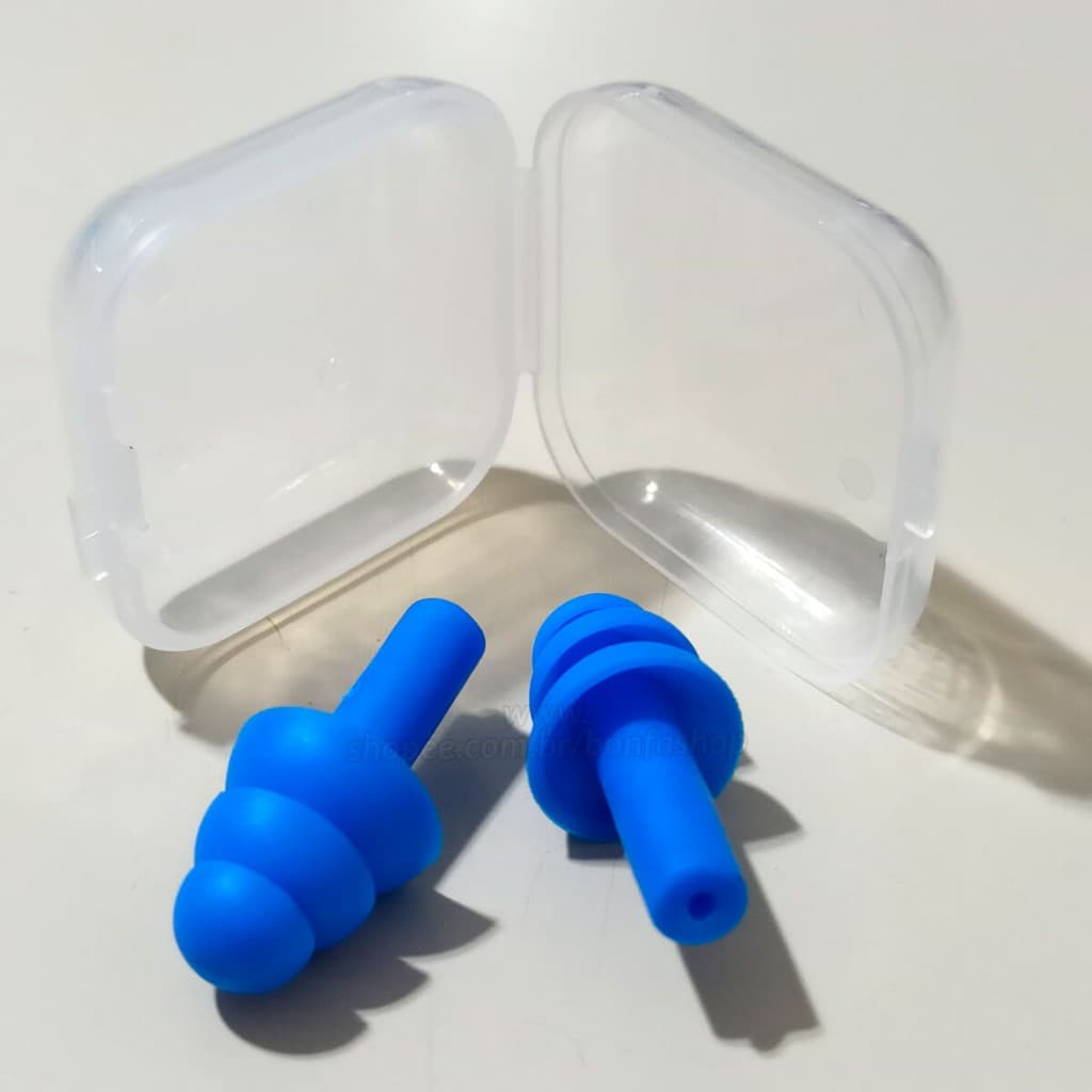 Protetor de Ouvido Natação de Silicone - Tampão À Prova D'água - Protetor Auricular Piscina, Dormir, Trabalho - 1 Par