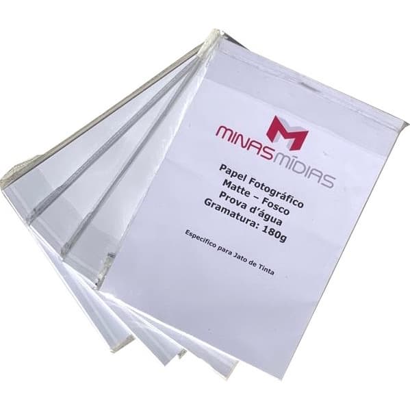 Papel Fotográfico Matte Fosco A4 180g - Prova D'água - 500 Folhas -  Papel Foto Fosco para Jato de Tinta
