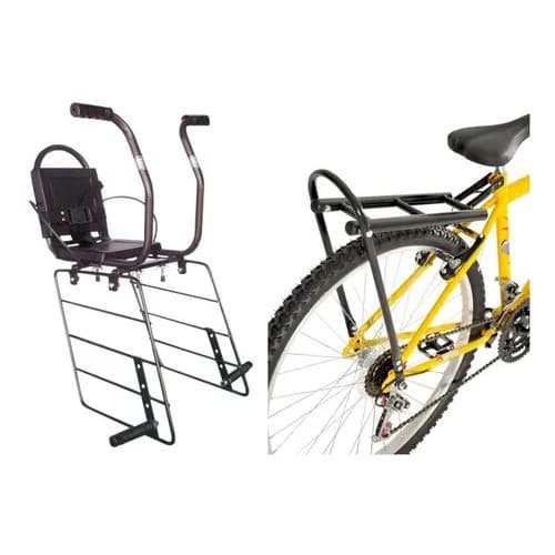 Kit Bagageiro Al-117 + Cadeirinha Bicicleta Para Bagageiro Al-17