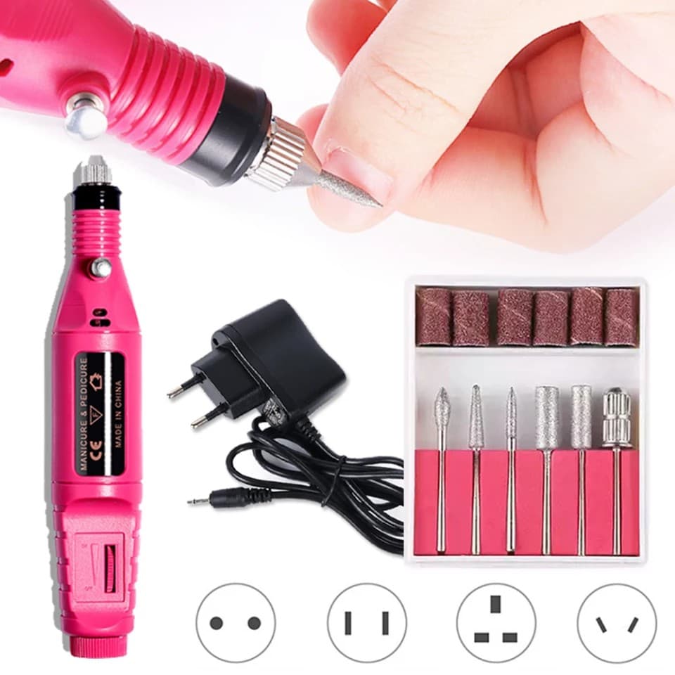 Lixadeira Lixa De Unha Unha Gel Acrigel Motor Elétrica Profissional Bivolt