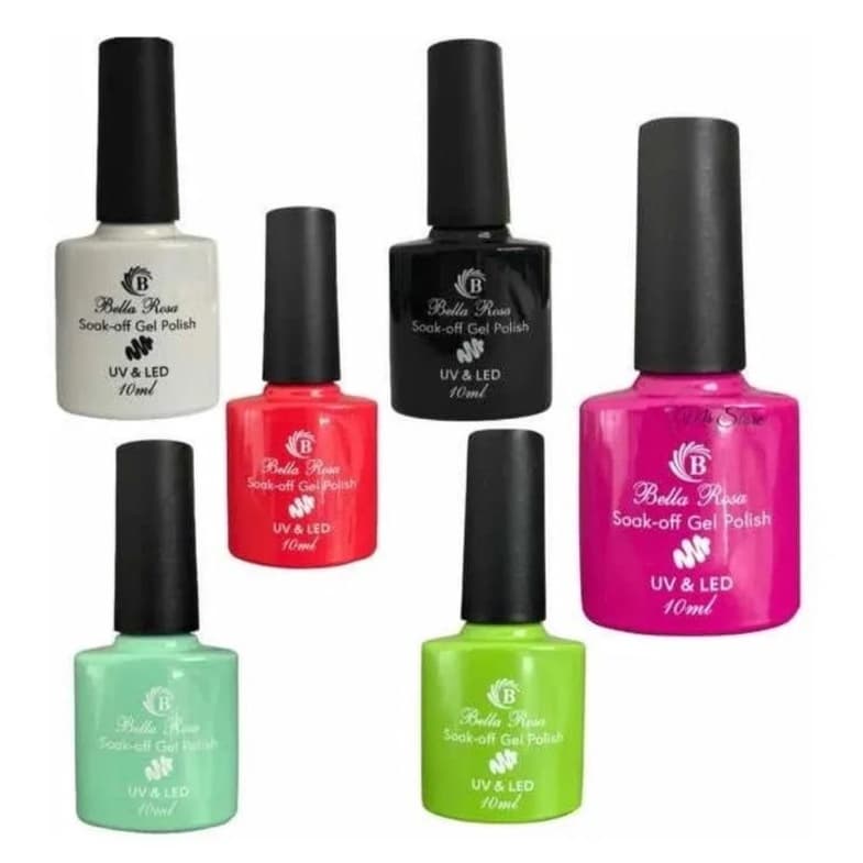Esmalte em Gel Bella Rosa de 10ml Led Uv Cores: branco, preto, Vermelho, Azul,Rosa. bela rosa 10ml esmaltes