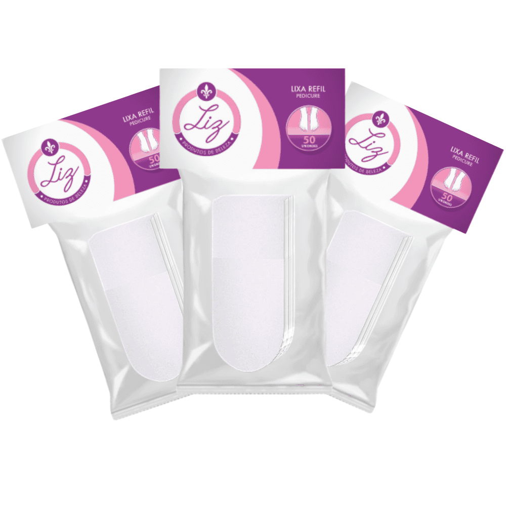 150 Refil Lixa para os pés Manicure descartavel auto adesivo Branca Liz produto de Beleza | PREMIUM