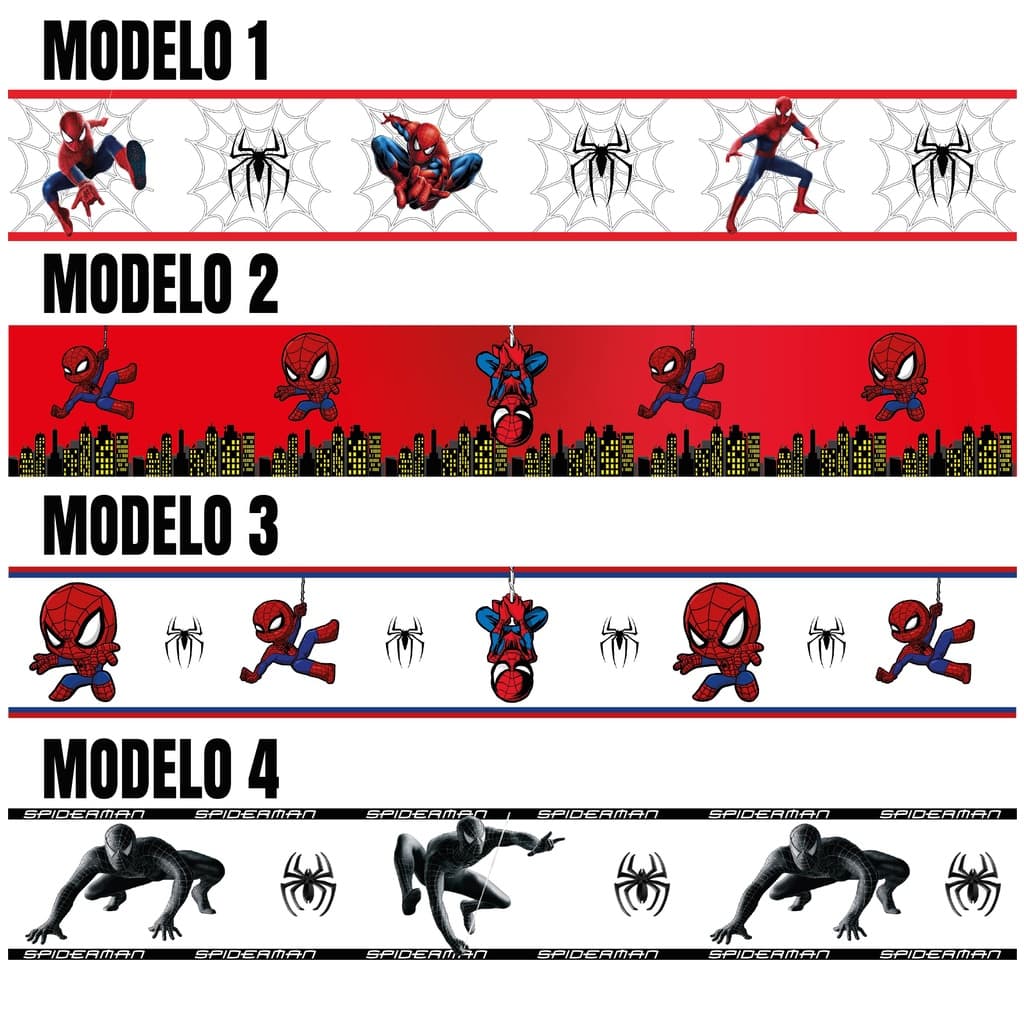 Faixa Adesivo de Parede Infantil Homem Aranha Papel De Parede Infantil Decoração Para Quarto Menino