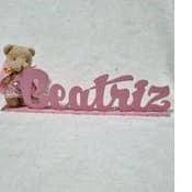 nome decorativo em mdf ursa princesa rosa