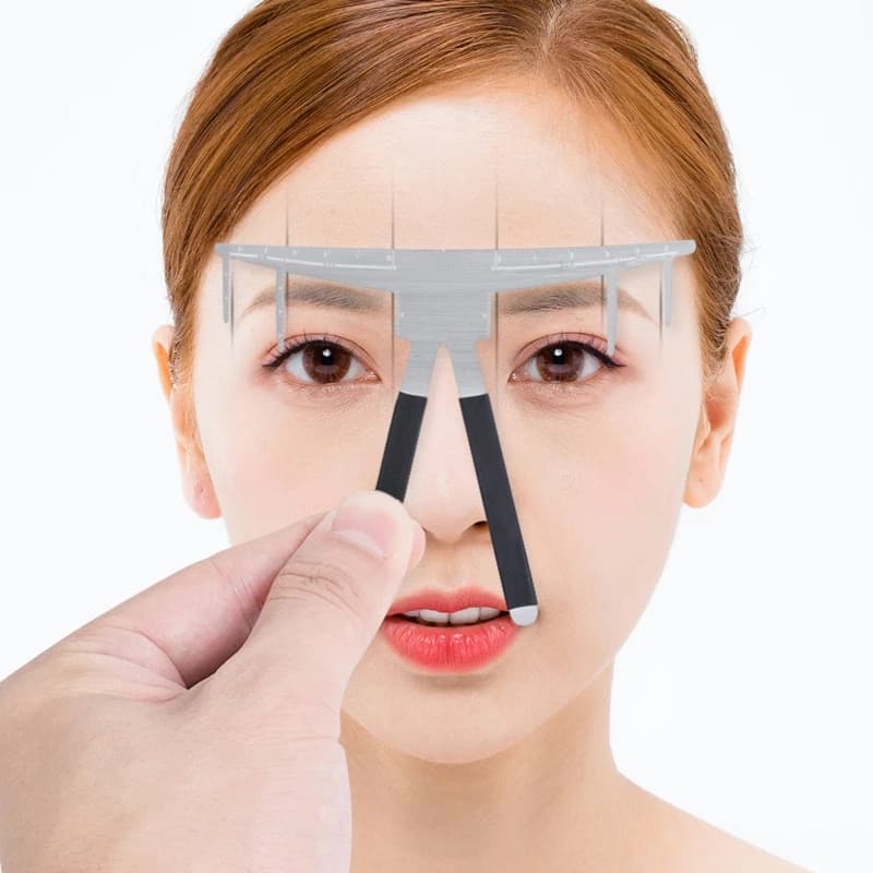 Régua De Medição De Sobrancelhas 3D Reutilizável Com Três Pontas