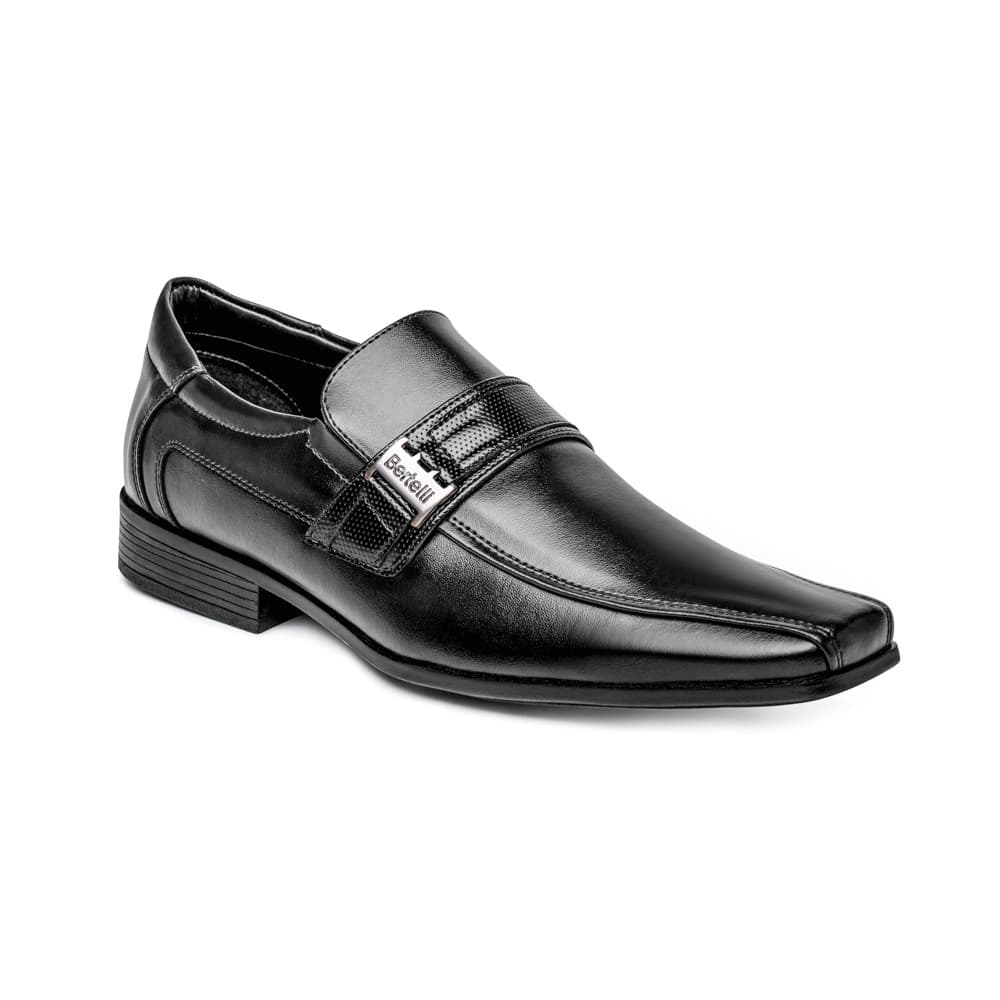 Sapato Social Bertelli com Fivela e Elástico 70181 - Preto