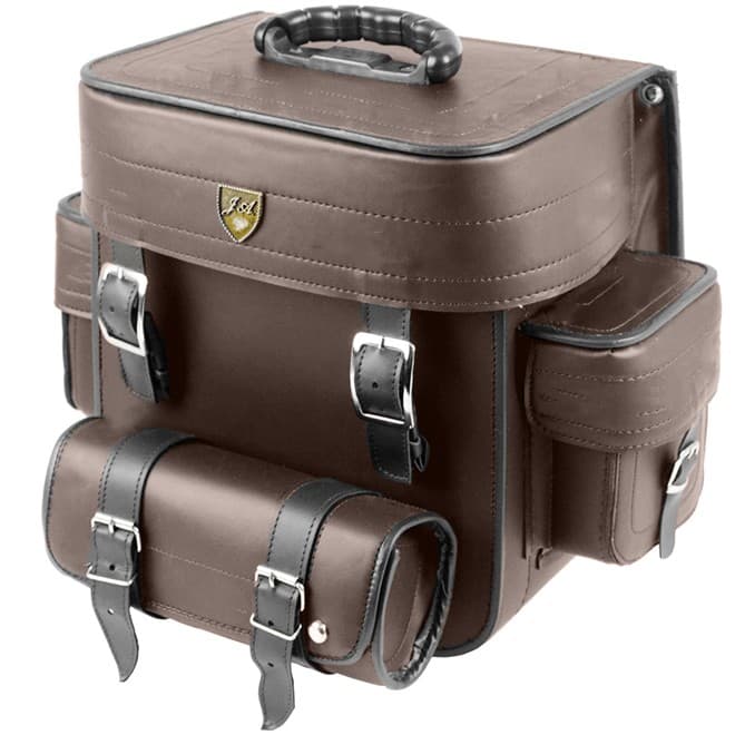 Alforge Traseiro (Bolsa) Custom 29 Litros Couro Sintético Marrom Liso