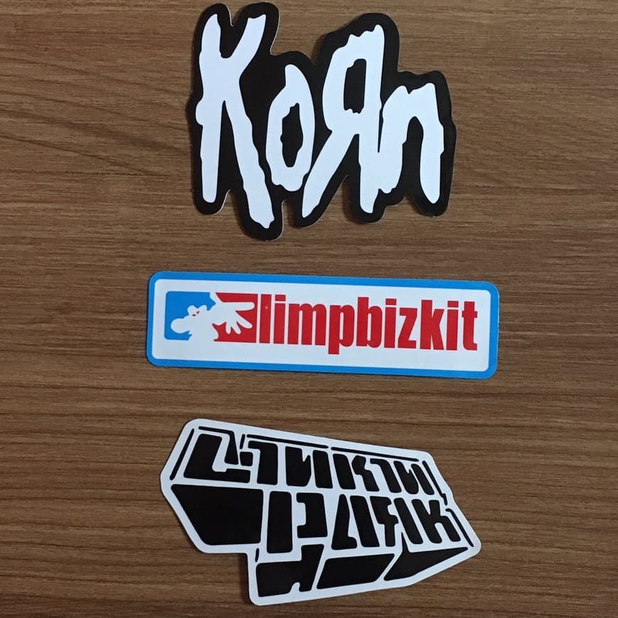 kit Nu Metal 3 adesivos korn Limp Bizkit Linkin Park Rock MTV anos 90 Stickers rock vinil brilhante
