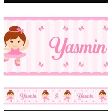 Kit faixas decorativas 10 unidades Bailarina Personalizada com Seu Nome