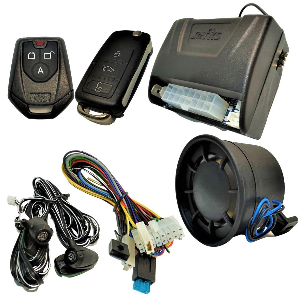 Alarme Bloqueador Veículos Automotivo Carro Controle Sirene Completo Universal Com Chave Canivete Gm