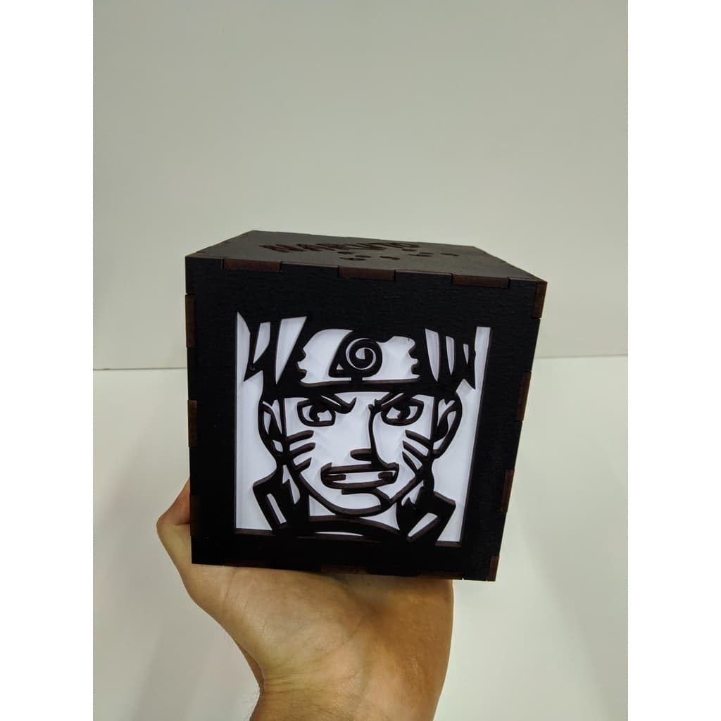 Luminaria Naruto Abajur Naruto 11cm MDF Bateria RL44 De Mesa Decorativa Geek Gamer