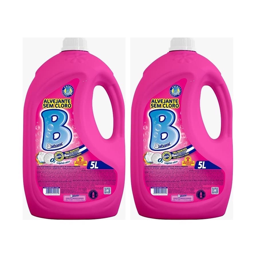Kit 2 Alvejante Sem Cloro Tira Manchas 3 Em 1 5 L  Barbarex