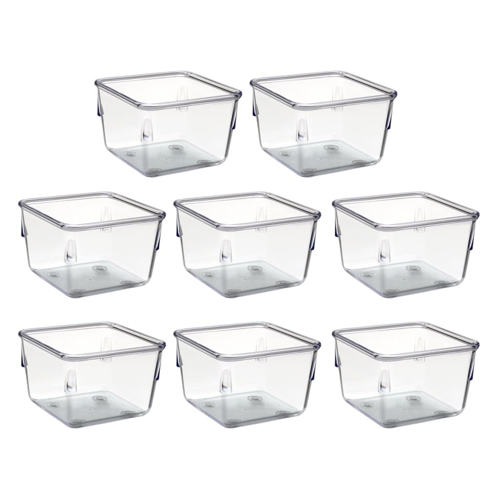 Kit 8 Organizadores Multiuso  para Gavetas,maquiagem  Armários, Geladeiras, Pote Acrílico Cristal acrimet 970