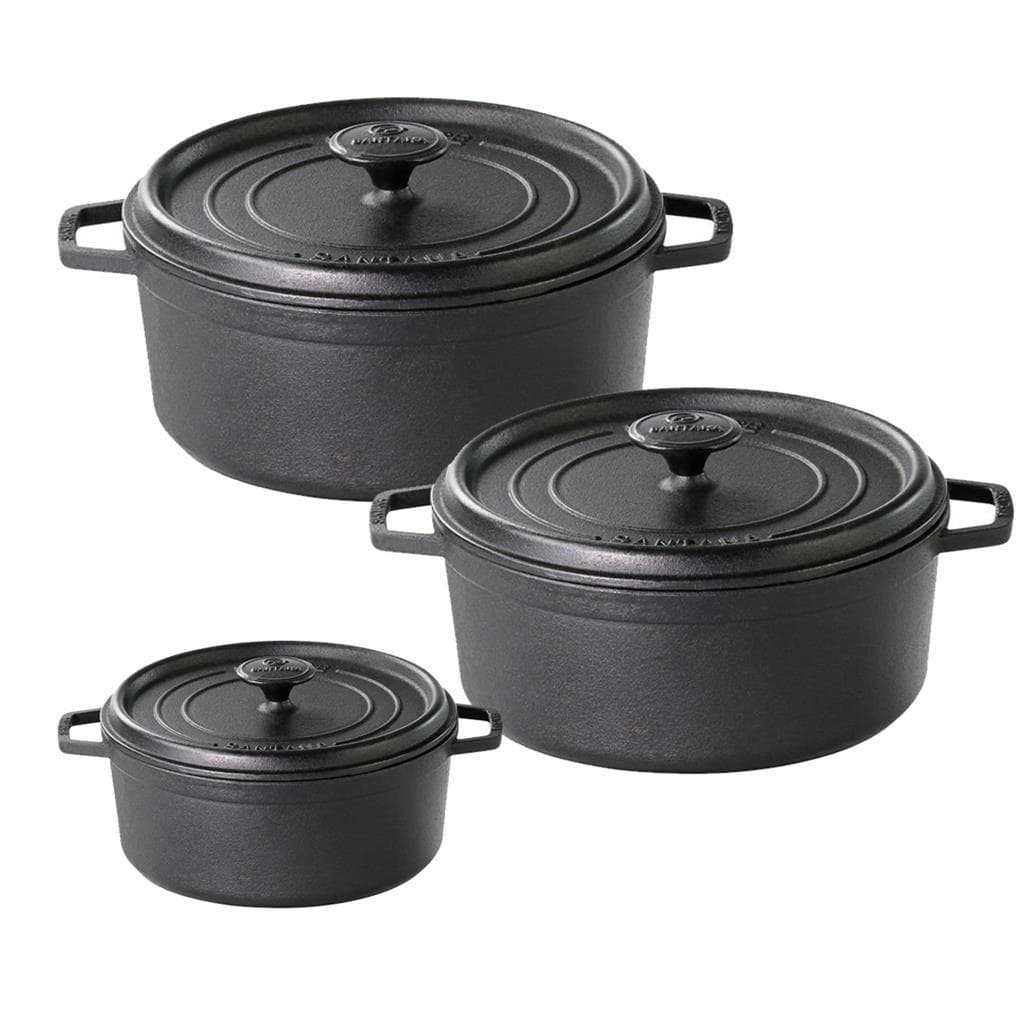 Panela De Ferro Cacarola Cocotte Kit c/ 3 Tamanhos